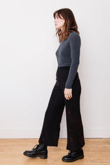 Wool Knit Cropped Pants Black
