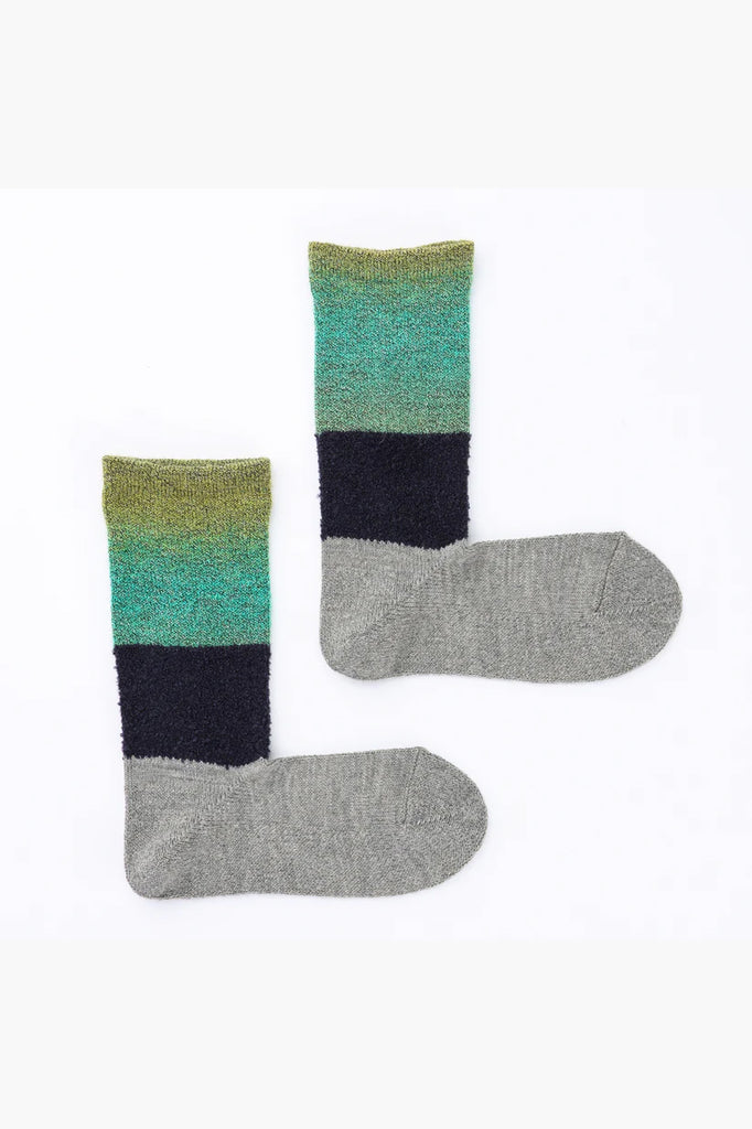 Gradient Panel Wool Socks Gray