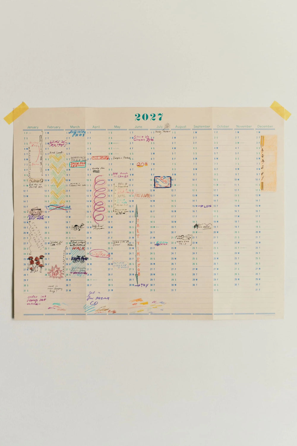 One Year Wall Calendar 2027