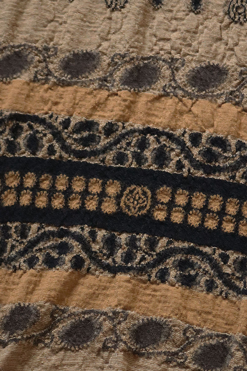 Fulling Wool Scarf COPTIC SKULL Beige