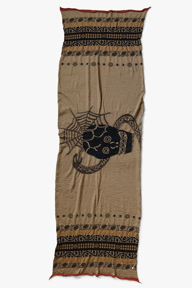 Fulling Wool Scarf COPTIC SKULL Beige