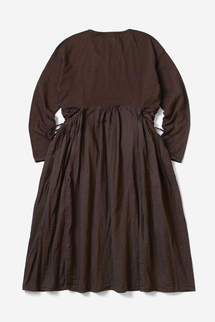 Jersey x Double Gauze BUTTER Dress Brown