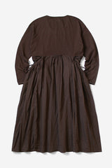 Jersey x Double Gauze BUTTER Dress Brown