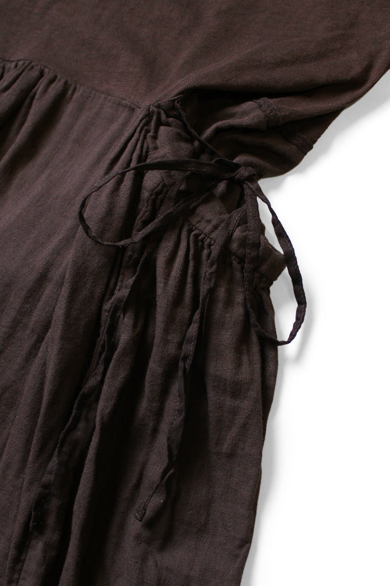 Jersey x Double Gauze BUTTER Dress Brown
