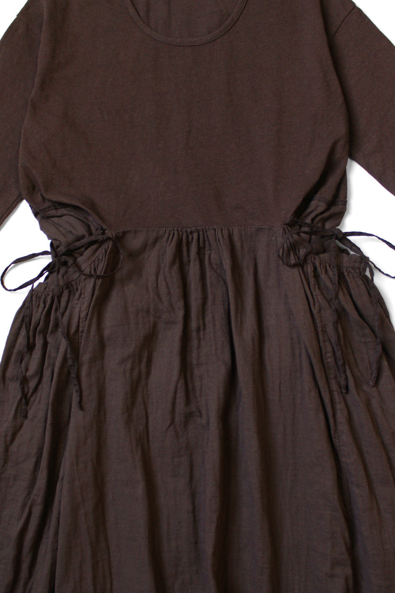 Jersey x Double Gauze BUTTER Dress Brown
