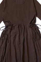 Jersey x Double Gauze BUTTER Dress Brown