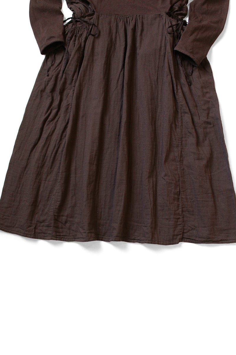 Jersey x Double Gauze BUTTER Dress Brown
