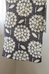 Flower Grey Tenugui Dark