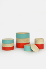 Border 3-Tier Containers, Turquoise