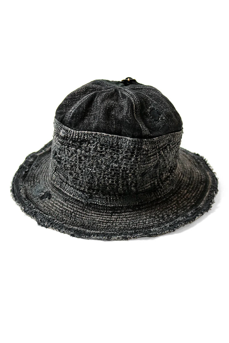 11.5 oz BLK x BLK Denim The Old Man and The Sea Hat (Crash Remake) Cap