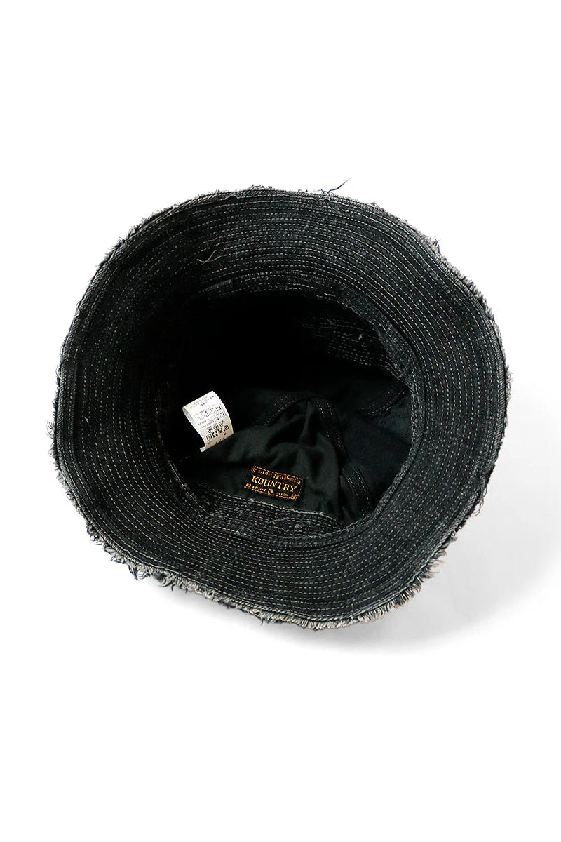 11.5 oz BLK x BLK Denim The Old Man and The Sea Hat (Crash Remake) Cap