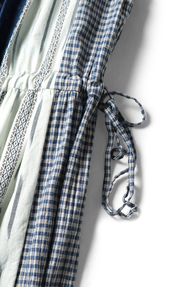 Patchwork KAHLO Dress, Indigo
