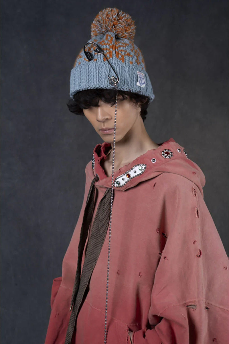3G Wool Snow Knit Cap Light Blue