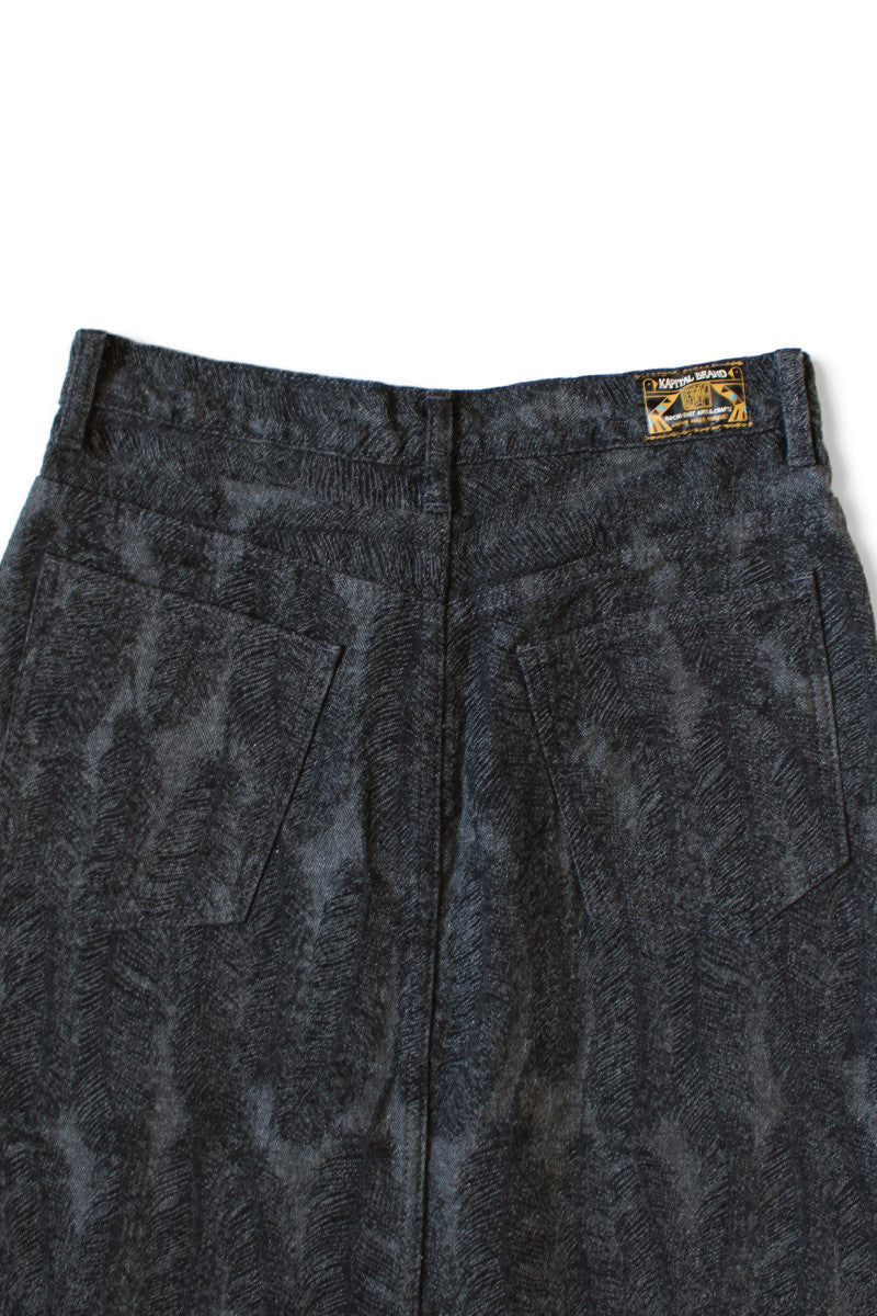 12oz MAGPIE Denim High Waisted Maxi Skirt, BLKxBLK