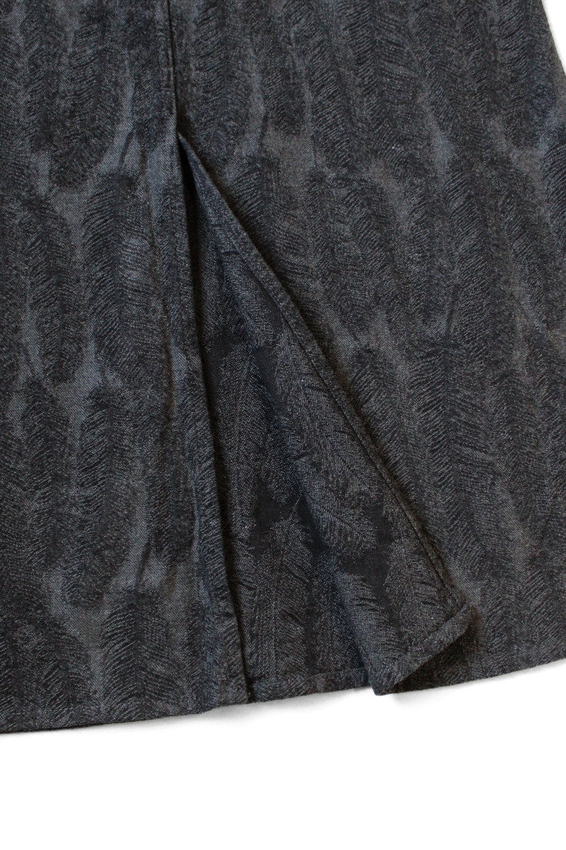 12oz MAGPIE Denim High Waisted Maxi Skirt, BLKxBLK