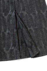 12oz MAGPIE Denim High Waisted Maxi Skirt, BLKxBLK