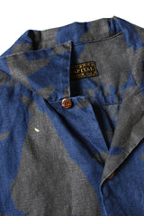 French Cloth Linen GUIDING LIGHT RAVEN-dye Aloha Shirt, IDG