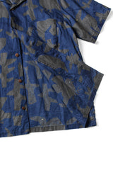 French Cloth Linen GUIDING LIGHT RAVEN-dye Aloha Shirt, IDG