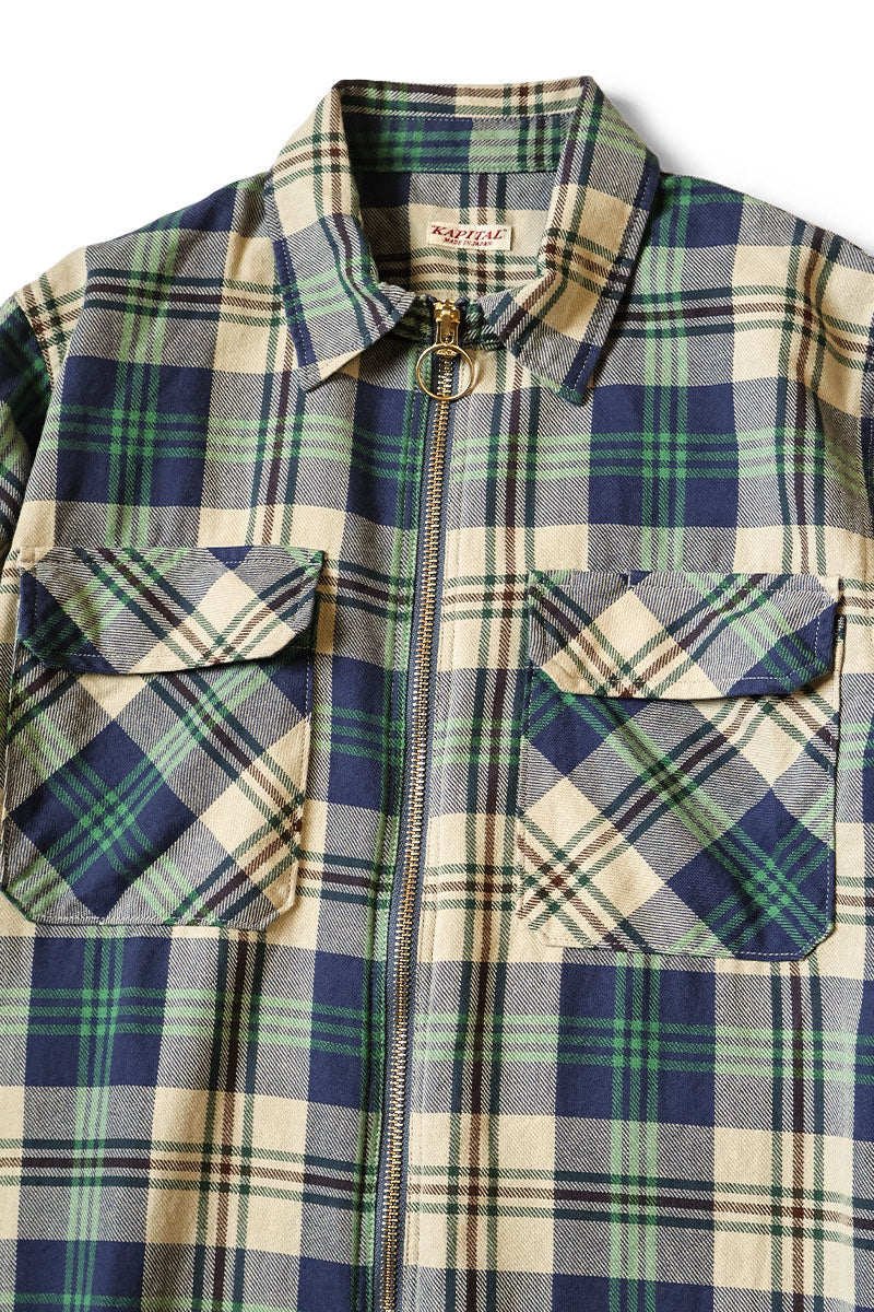 Columbia Check Drizzler Work Shirt Dress Green