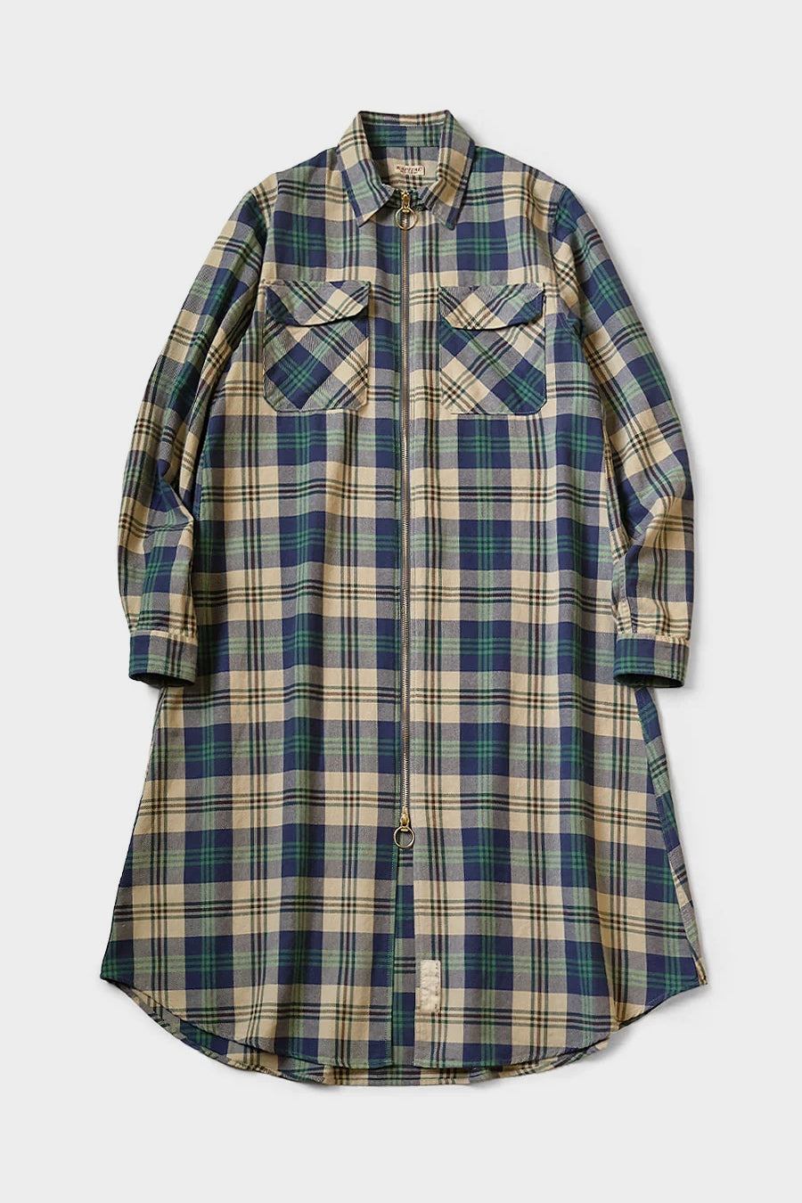 Columbia Check Drizzler Work Shirt Dress Green
