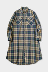 Columbia Check Drizzler Work Shirt Dress Green