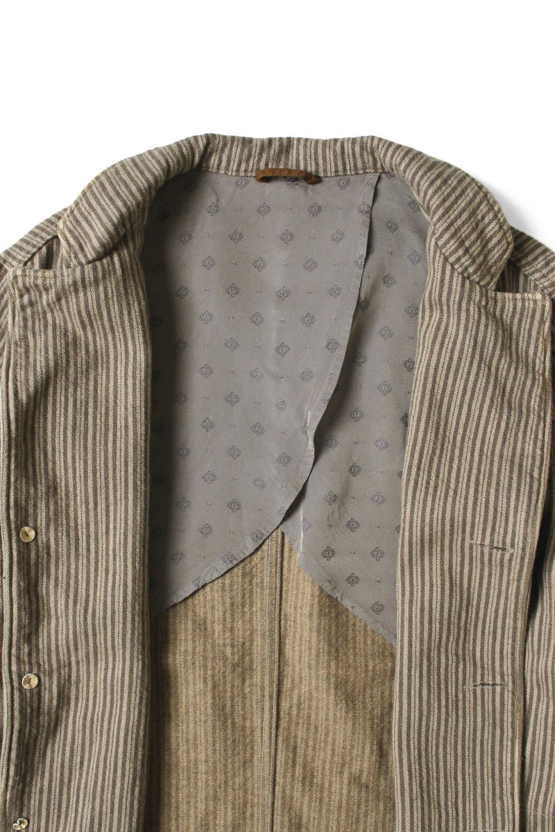 Twill Aging Wool Stripe HOSPITAL Jacket Gray