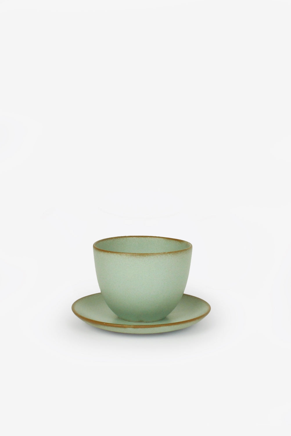Pebble Cup and Saucer (Moss Green)