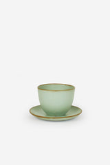 Pebble Cup and Saucer (Moss Green)