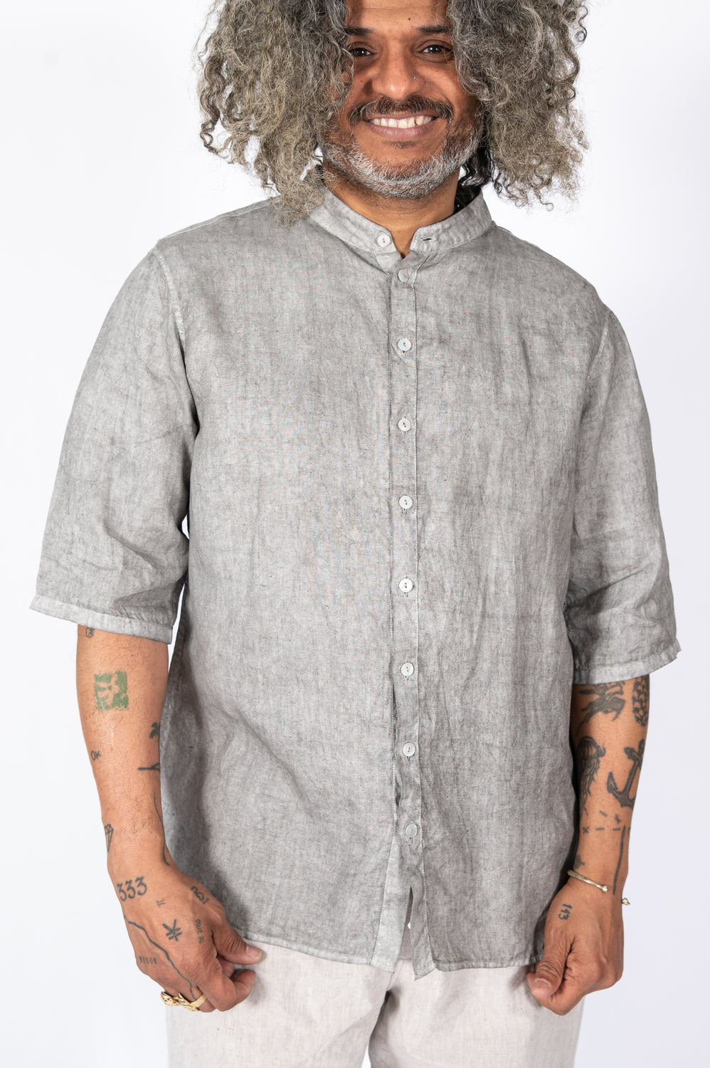 Unisex Hemp S/S Shirt, Pine Soot