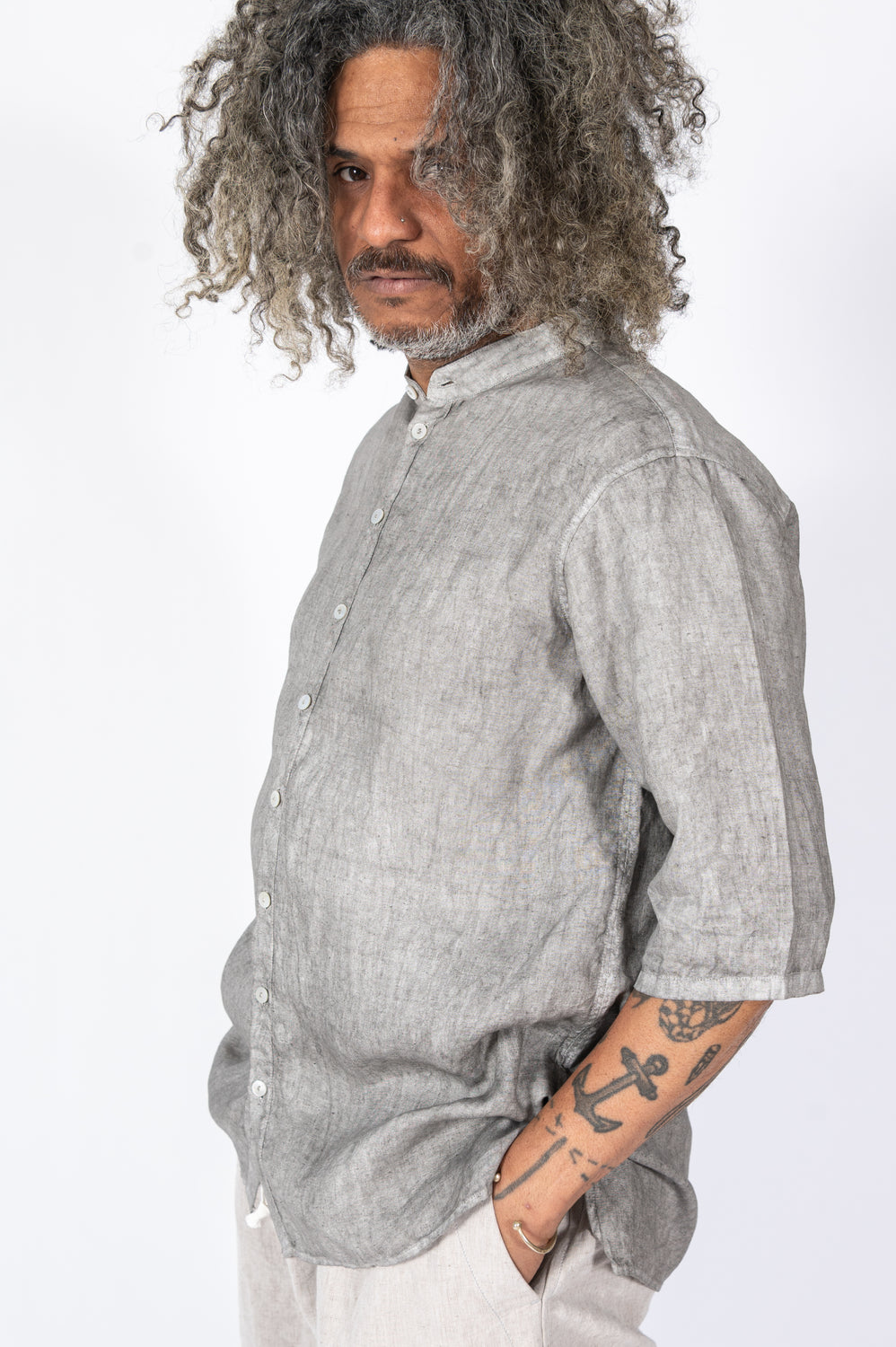 Unisex Hemp S/S Shirt, Pine Soot