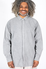 Cotton L/S Shirt, Light Charcoal