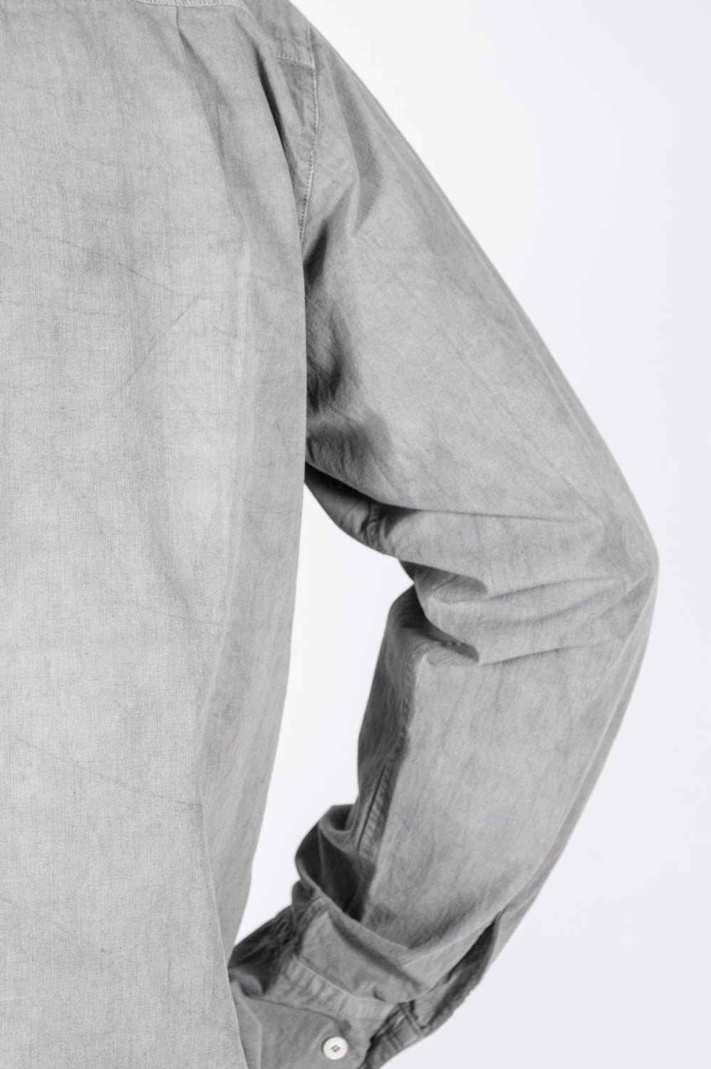 Cotton L/S Shirt, Light Charcoal