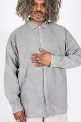 Cotton L/S Shirt, Light Charcoal