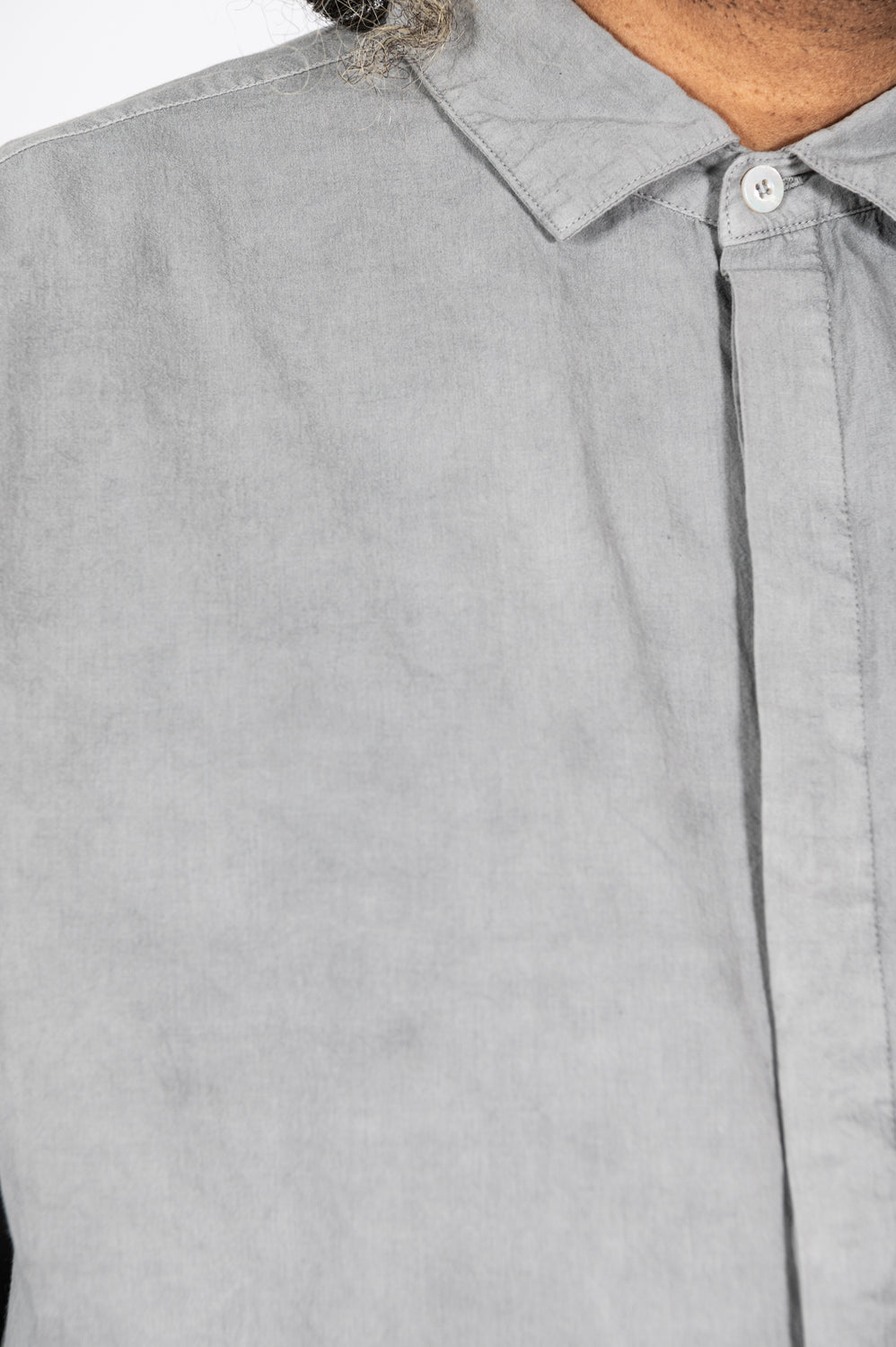 Cotton L/S Shirt, Light Charcoal
