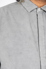 Cotton L/S Shirt, Light Charcoal