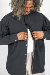 Cotton L/S Shirt, Dark Charcoal