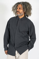 Cotton L/S Shirt, Dark Charcoal