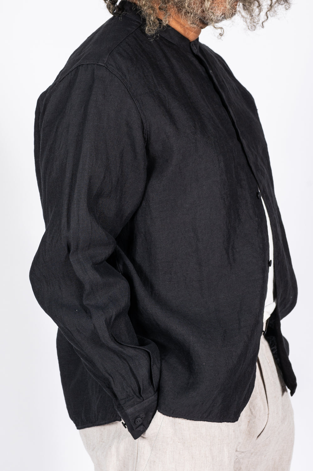 Washi and Hemp L/S Shirt, Charcoal Gray