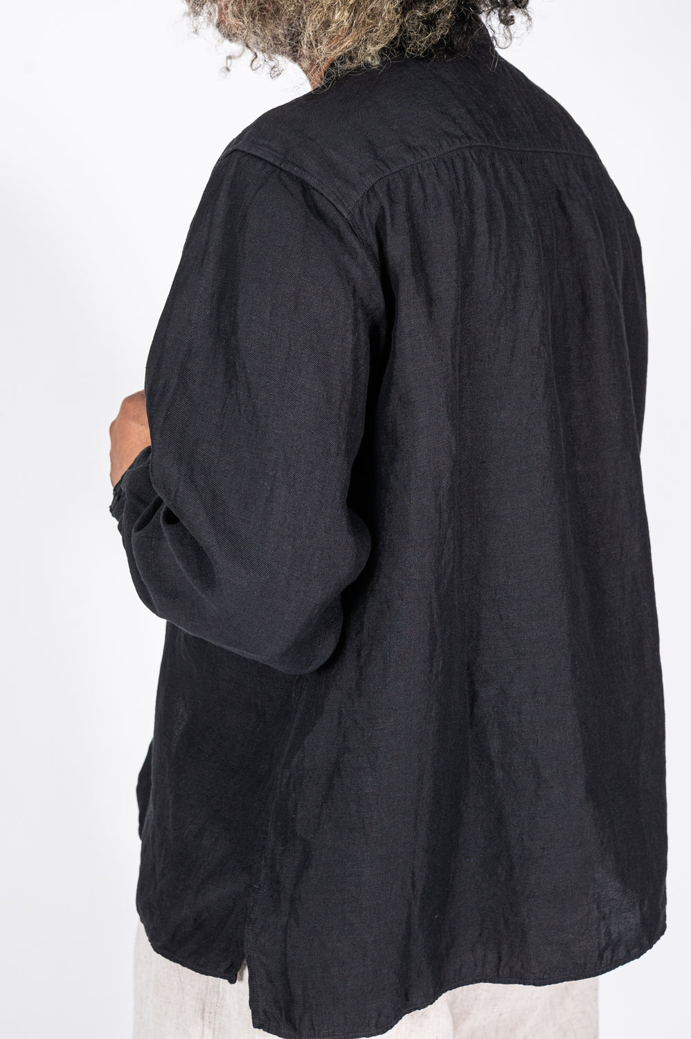Washi and Hemp L/S Shirt, Charcoal Gray