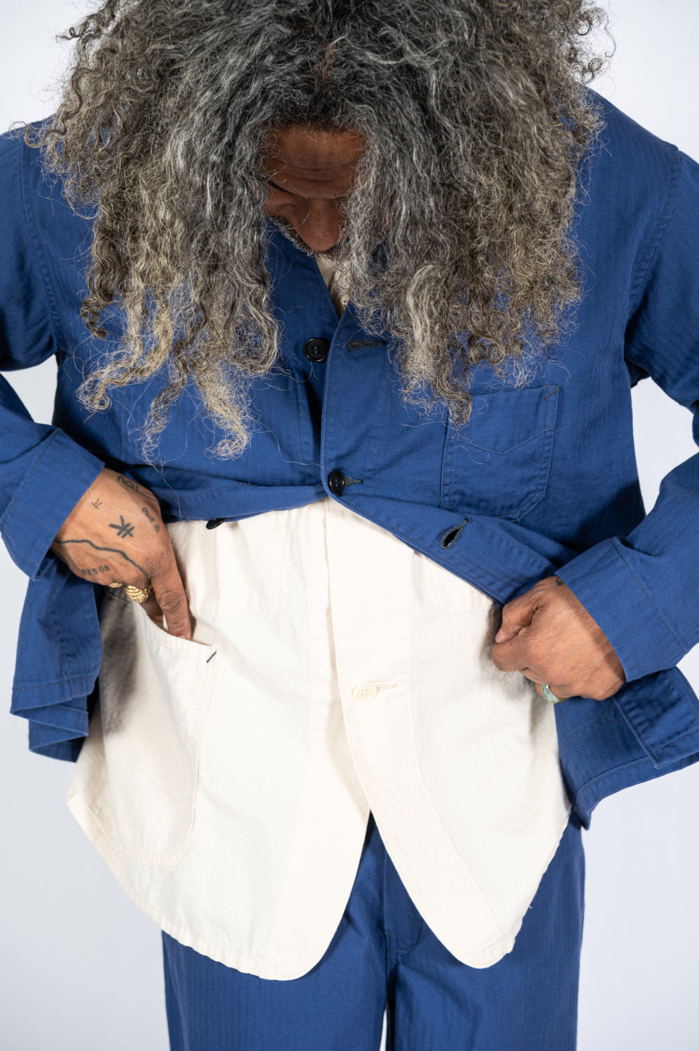 POST Chinois Travail Jacket 2 Blue