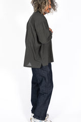 Dobby Check Oversized Shirt Charcoal, Unisex