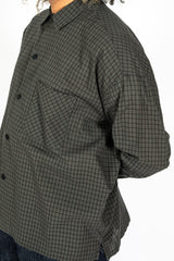 Dobby Check Oversized Shirt Charcoal, Unisex