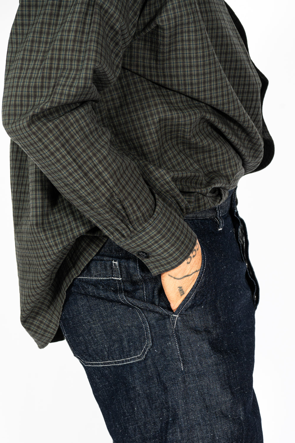 Dobby Check Oversized Shirt Charcoal, Unisex