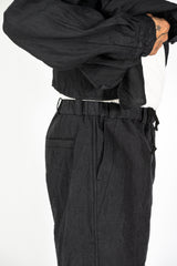 Unisex Linen and Cotton Pants, Charcoal Gray
