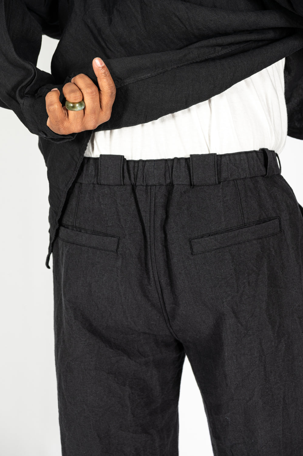 Unisex Linen and Cotton Pants, Charcoal Gray