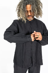 Washi and Hemp L/S Shirt, Charcoal Gray