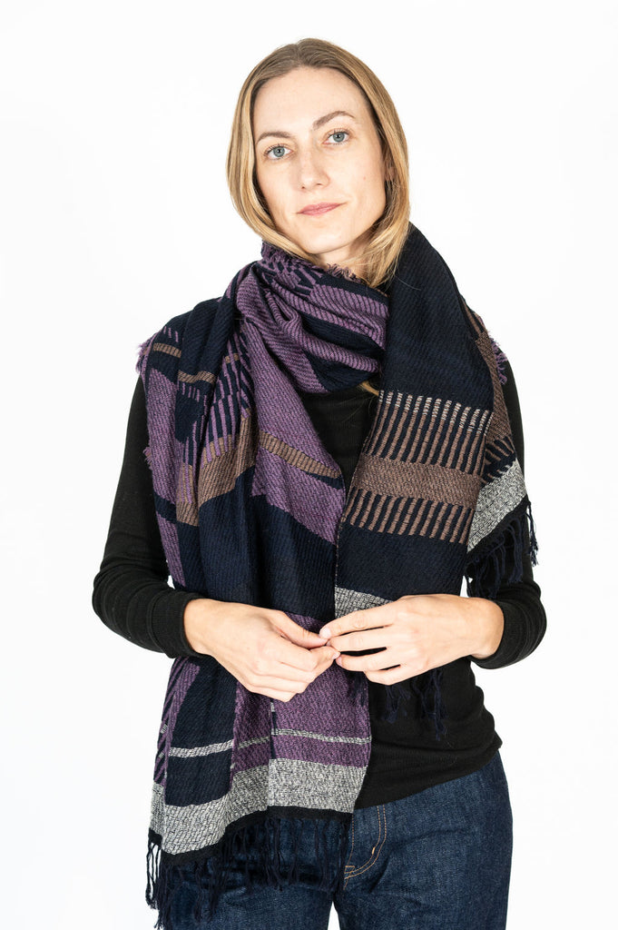 Jacquard Shawl MIDDLE 10 Wool/Cotton Mix