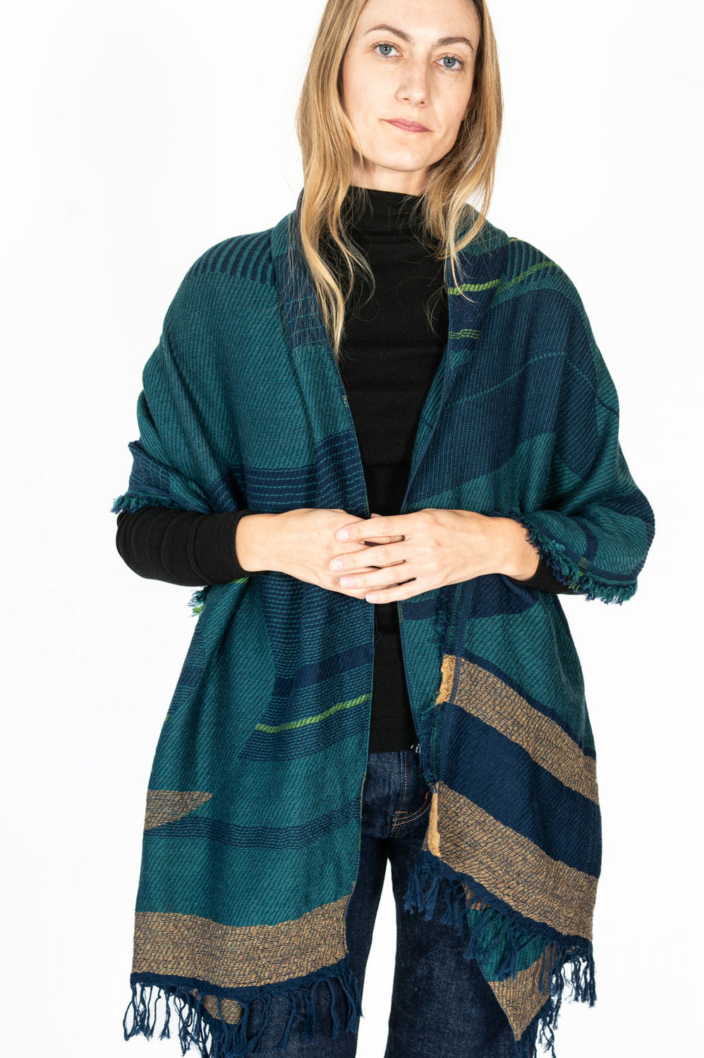 Jacquard Shawl MIDDLE 13 Wool/Cotton Mix