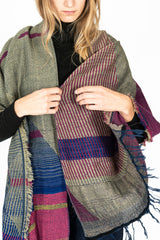 Jacquard Shawl MIDDLE 11 Wool/Cotton Mix