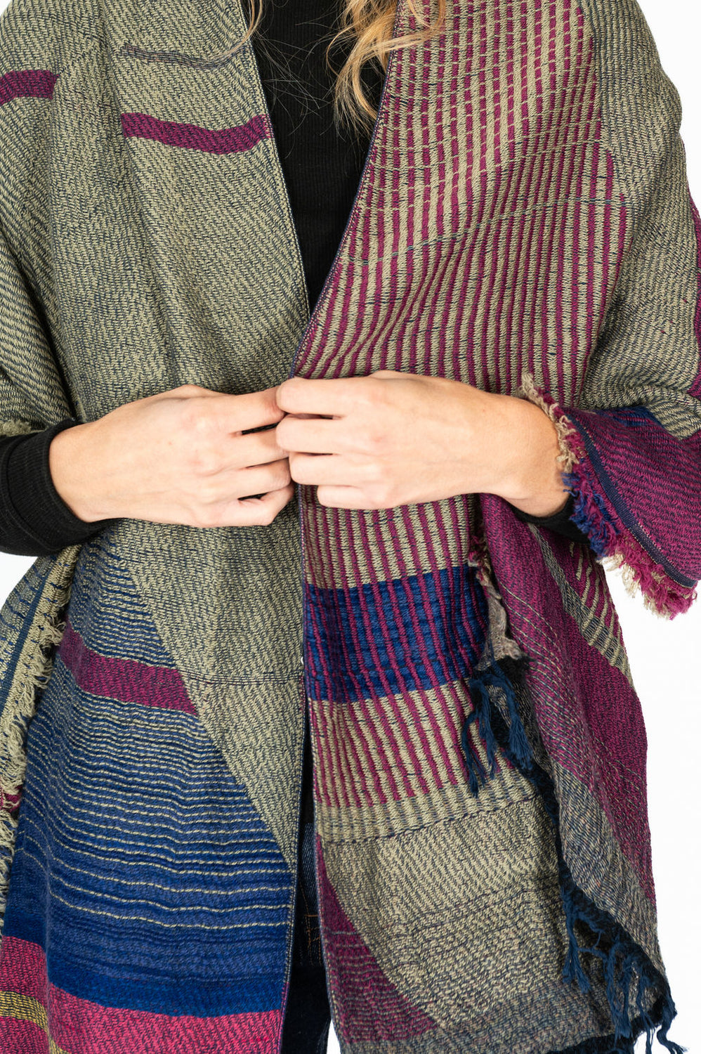 Jacquard Shawl MIDDLE 11 Wool/Cotton Mix